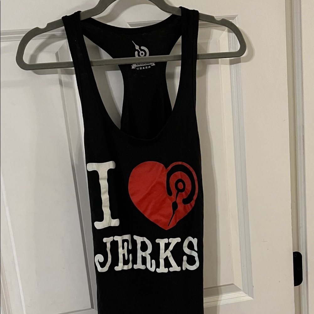 Black and Red Graphic Tank Top